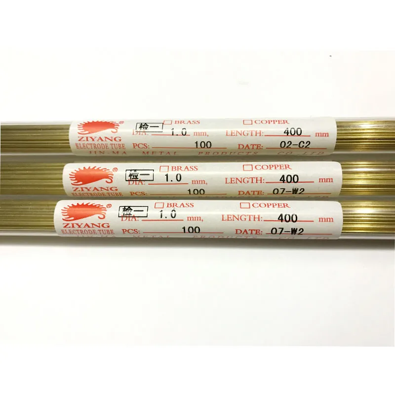 EDM Drill Hole Electrode Tube OD1.0*400mm Length Single Hole ID 0.3mm for EDM Drilling Machine