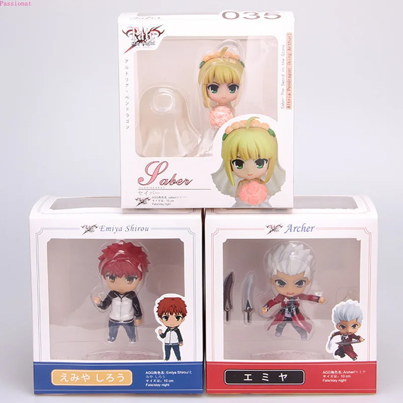 Fate stay night saber свадебное платье Q clay Archer emiya shirou ПВХ Фигурки игрушки Аниме для детей