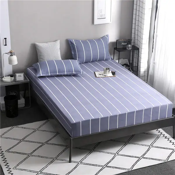 Комплект постельного белья из 3 предметов, натяжная простыня из полиэстера, простыня+ 2 наволочки, наматрасник с эластичным ремешком, один размер King queen, полный размер - Цвет: E1