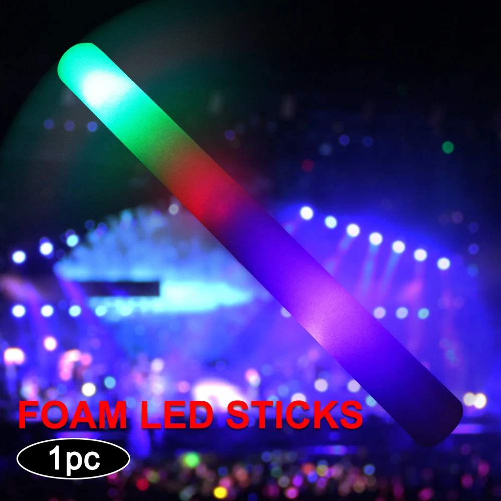 1/2/4PCS LED Colorful Concert Party Club Cheer Sponge Glowsticks Light Glow Sticks Festival Christmas Decoration |