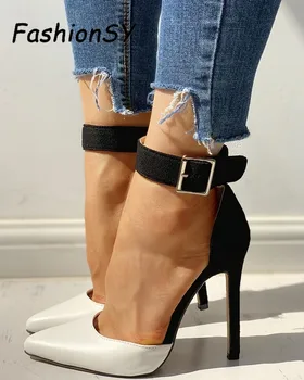 

Women Summer Thin High Heels 12cm Buckle Peep Toe Gladiator Sandals Office Hollow Out Sandals Party Pumps Wedding Ladies Shoes