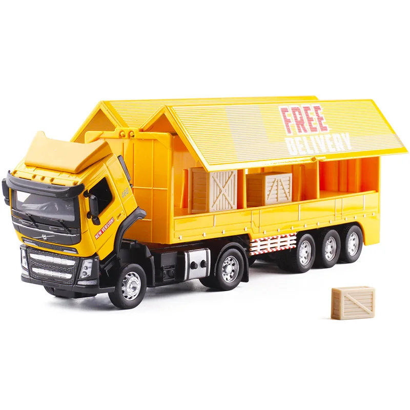 

1:32 alloy container flying wing truck heavy engineering vehicle model car collection holy with sound light toy traffic artwork