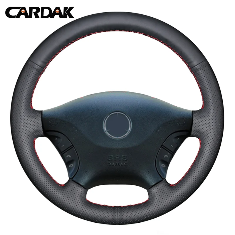 

CARDAK DIY Hand-stitched Black Artificial Leather Car Steering Wheel Cover for Mercedes Benz Viano W639 2006-2011 Vito 2010-2015