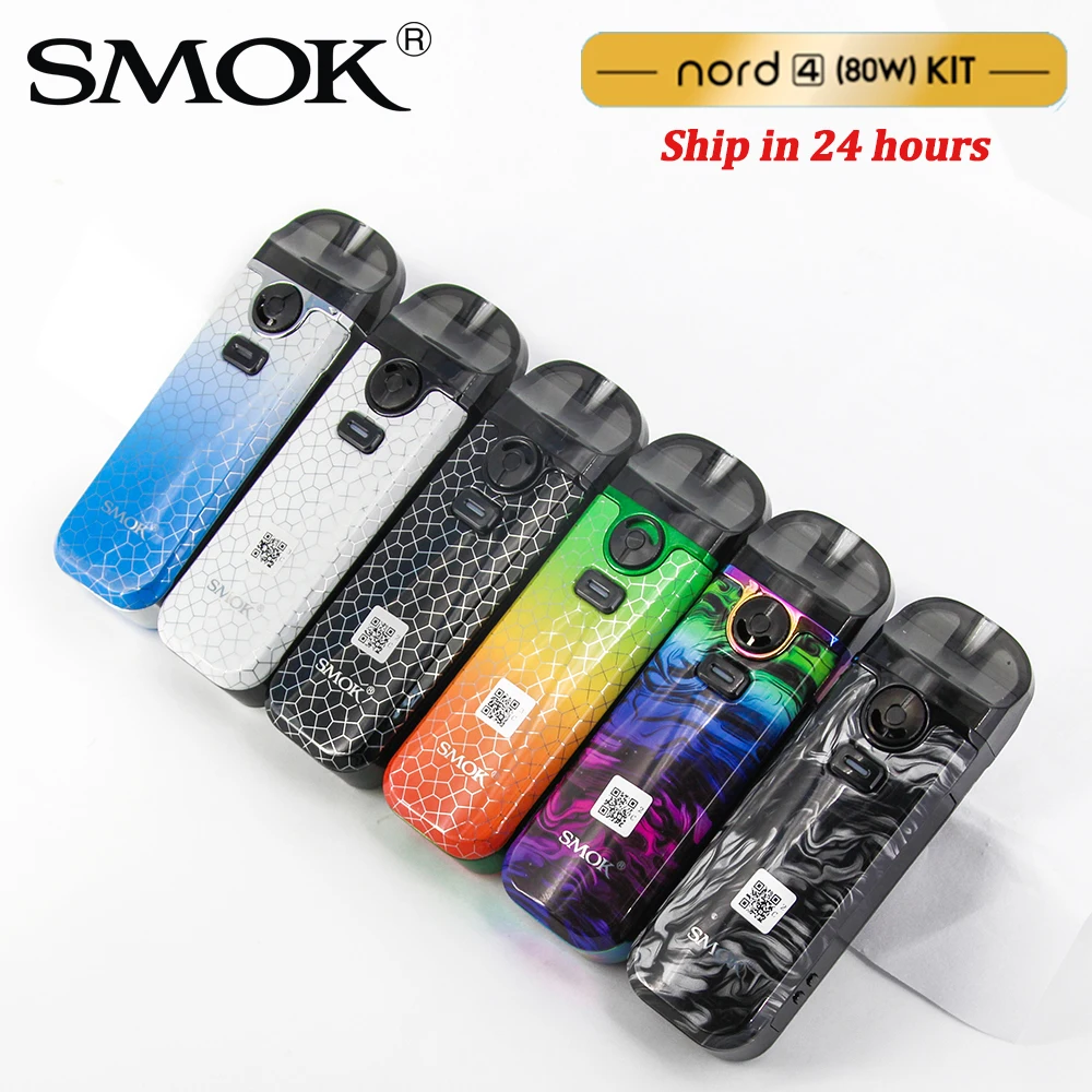 Новейшая модель Электронных сигарет SMOK Nord 4 комплект 80 Вт Мощность 5 мл Ёмкость 2000