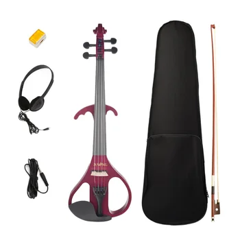 

4/4 Size Electric Silent Violin Kit With Case Shoulder Rest Bow Rosin Headphones String Musical Instrument for Music Lovers