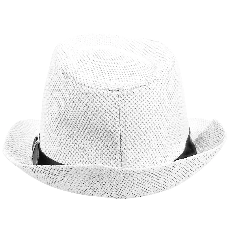 Женщины Мужчины Fedora Trilby cap Трава Стиль упаковываемая путешествия солнце летняя шляпа, белый