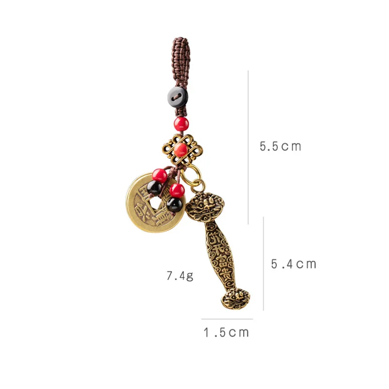 brass lucky keychain pendant (11)