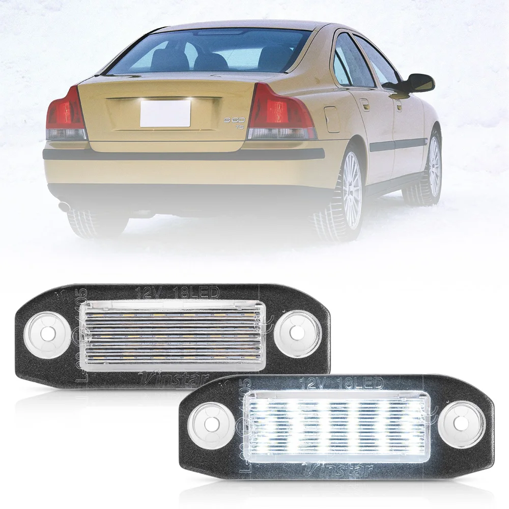 2x Led License Number Plate Lights 12v White Smd Car Styling Lamp For Volvo S80 Xc90 S40 V60