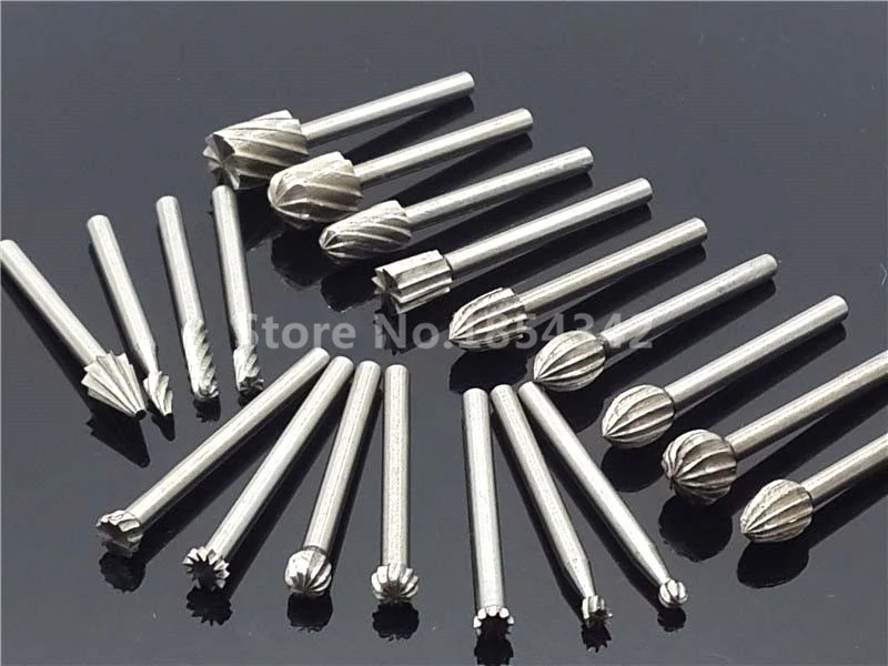 20 шт. набор коробка HSS титановая Dremel ротационная фрезерная фреза для резьбы по дереву резные ножи инструменты аксессуары