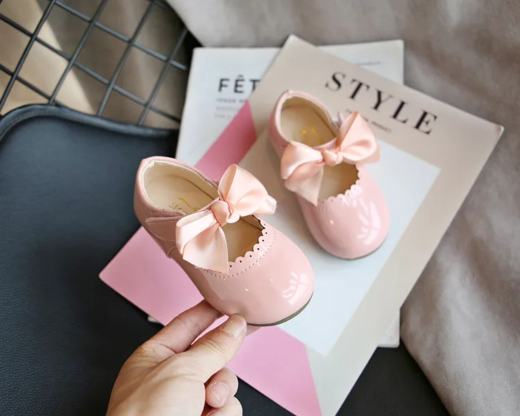 Baby Girls Shoes Patent Leather Princes Shoes Big Bow Mary Janes Party Shoes For Kids Dress Shoe  Autumn Spring Child Baby children's sandals near me