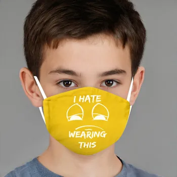 

5PCS No-disposable Polyester Face Mask Fashion Children Colored Letter Print Mouth Cover Mouth Mask With Design Masque Mariage