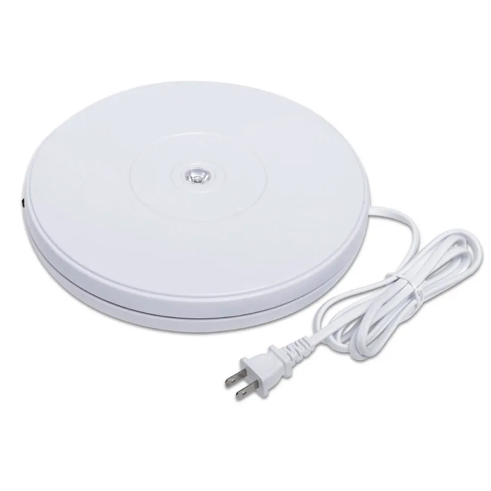 

Electric Motorized Rotating Turntable Display Stand with LED 10 Inch / 25cm Diameter 20 Lb Centric Loading for Shop Display EU P