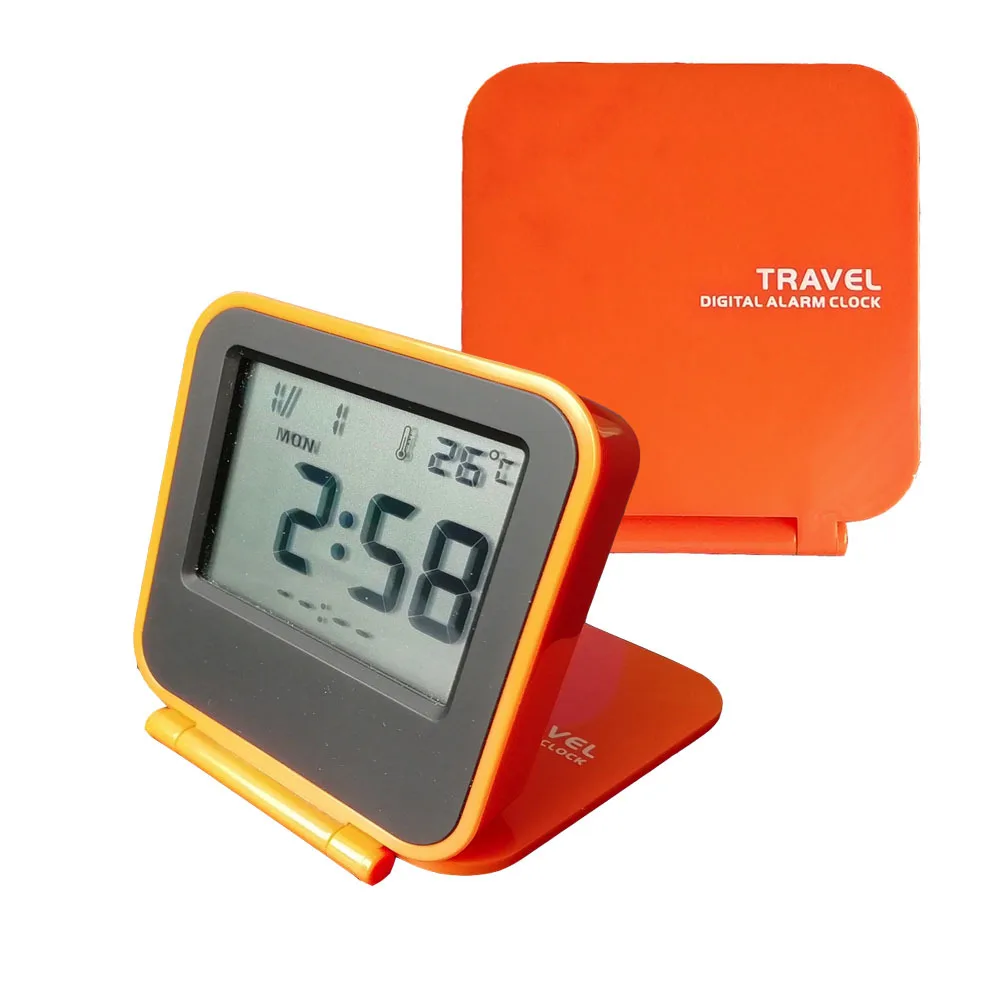 Мини флип портативный мантельный детский складной будильник квадратные Настольные часы термометр электронные часы
