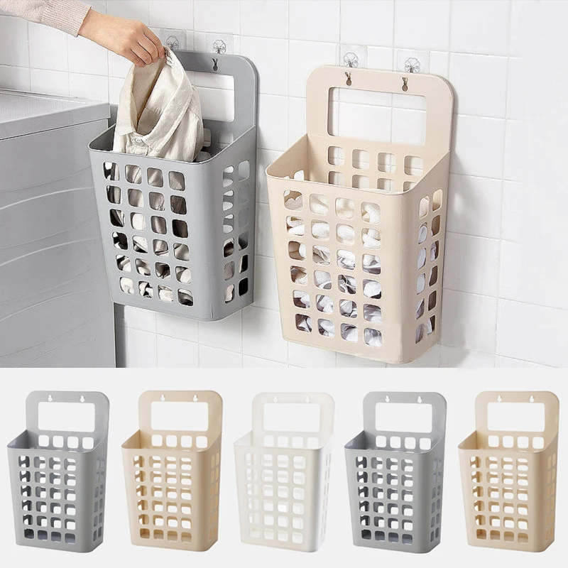 

Bathroom Wall Hanging Hamper Suction Cup Hanging Hamper Household Dirty Clothes Creative Storage Basket Collapsible