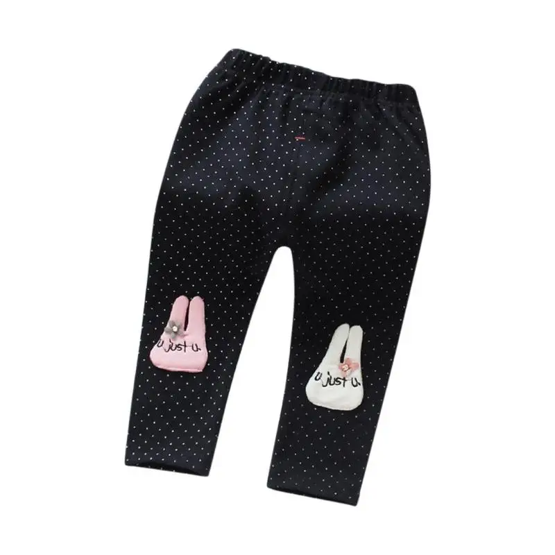 Flexible Pants Korean Style Lovely Baby Girls Personality Pantyhose Cartoon Ankle-Length Spring Thin Leggings Wild - Цвет: Черный