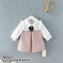 Платье принцессы для маленьких девочек; Весенняя Классическая клетчатая детская одежда с длинными рукавами; осенняя одежда для дня рождения; Дизайнерская одежда для младенцев; Vestidos