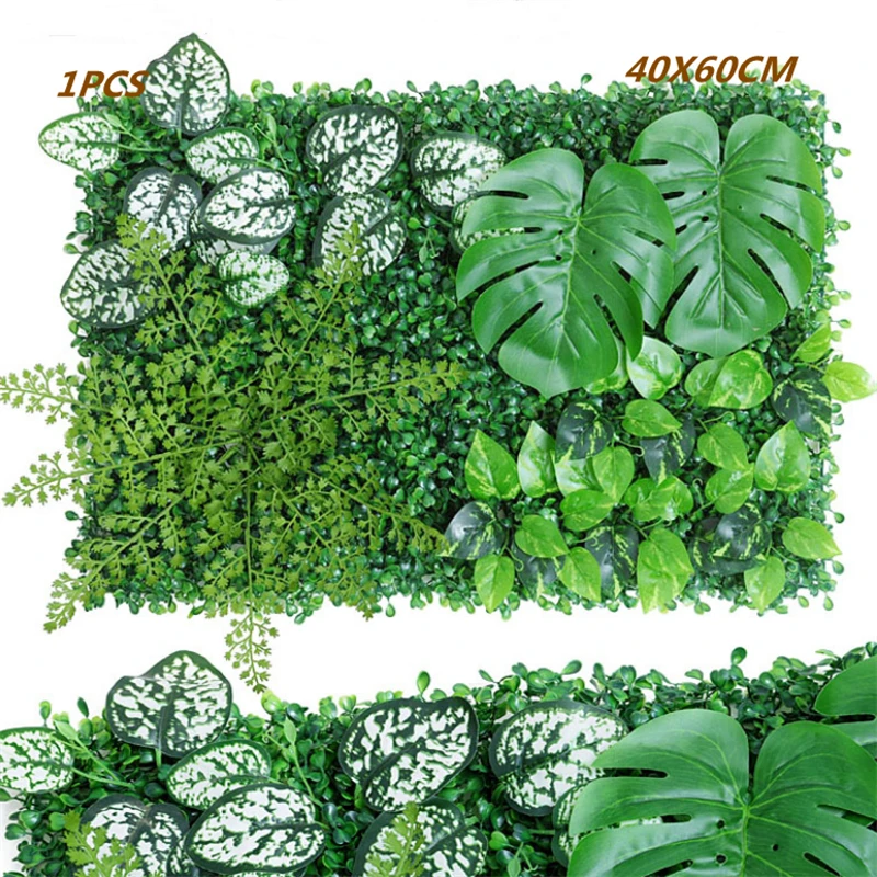 Green Artificial Plants Wall Panel - Outdoor Decor Carpet for Home, Wedding, and Party Backdrop