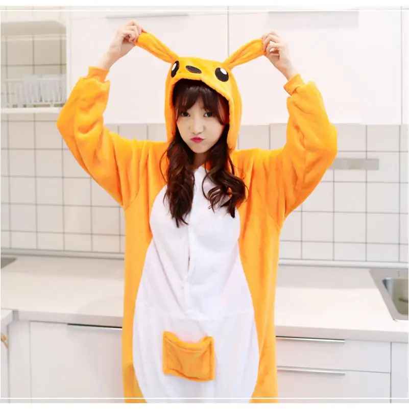 

Halloween Homecoming Costume Unisex Adult Onesie Flannel Animal Anime Zipper Kangaroo Cosplay Costume