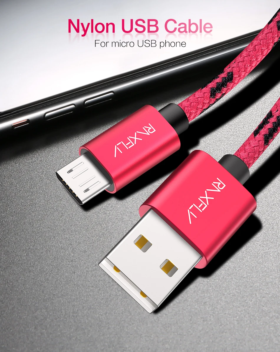 RAXFLY 2.4A Micro USB кабель для Xiaomi Redmi Note 7 Android телефонный кабель Micro зарядный провод USB Cabo MicroUSB для samsung S6 S7