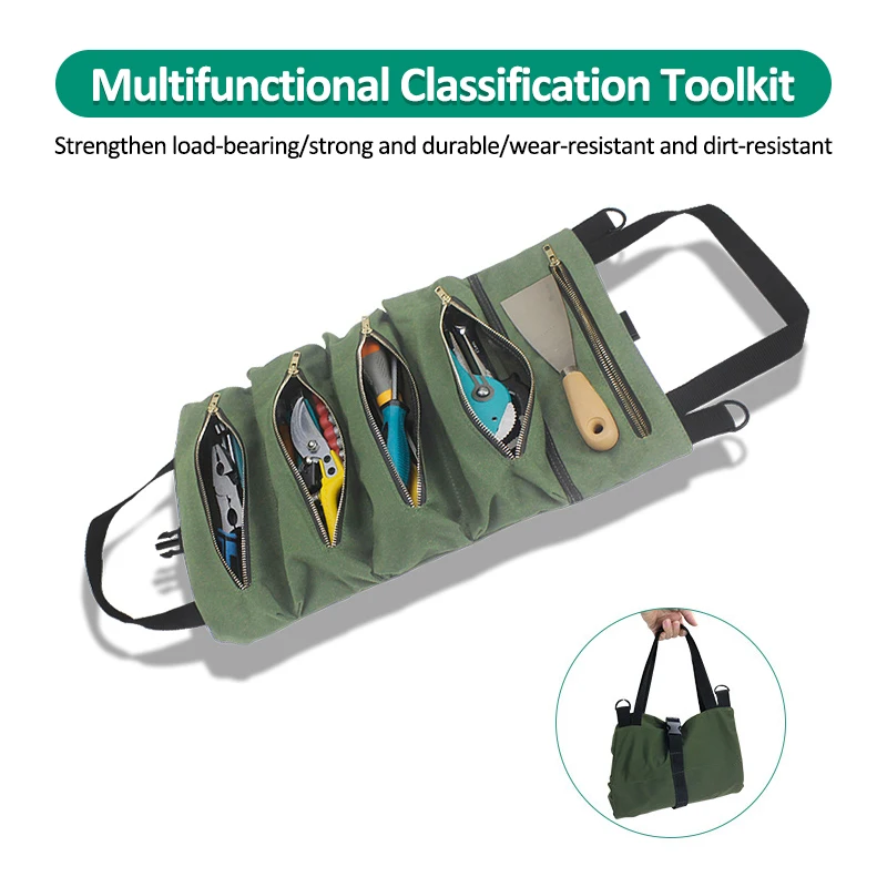 48x29x5cm Hanging Roll Tool Bag Portable Multi-Purpose Up Wrench Pouch Zipper Carrier Tote | Инструменты