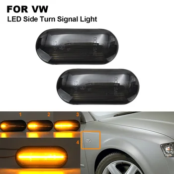 

2x Smoked Dynamic LED Side Marker Indicator Blinker Lights For VW Bora Golf Mk4 Passat B5 Jetta Seat Alhambra Cordoba Ford Focus
