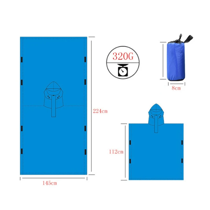 Кемпинг пончо плащ Сверхлегкий Многофункциональный дышащий компактный водонепроницаемый ветрозащитный пончо для рыбалки Охота дождевик