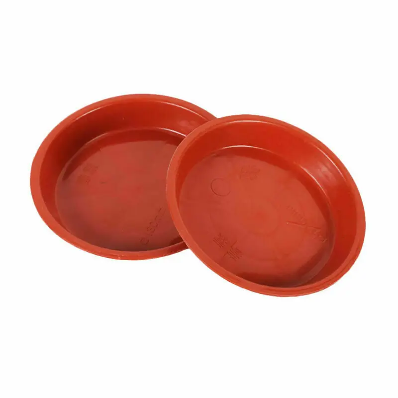 10x красный круглый сильный пластиковый горшок с блюдцем база водо-капельный Лоток Набор 16-28 см