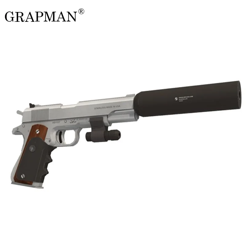 1 1 Colt M1911 Assembled Paper Model Handmade Diy Paper Model 3d Model Guns Card Model Building Sets Aliexpress