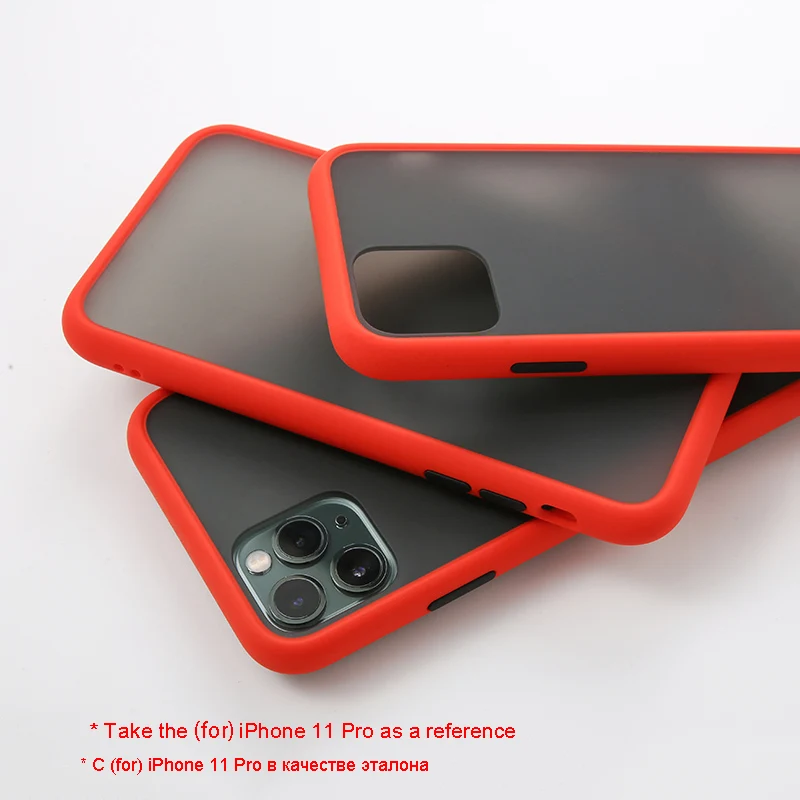 Анти-тон чехол для телефона для iPhone X XS XR Матовая силиконовая рамка Защитная крышка для iPhone 11 Pro Max 8 7 6 Plus 6s задний Чехол - Цвет: P6hongse