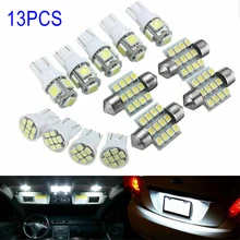 

13pcs/Set Car Vehicle White LED Interior Ceiling Domes License Plate Indoor, Ceiling And License Plate Lights Bulb.