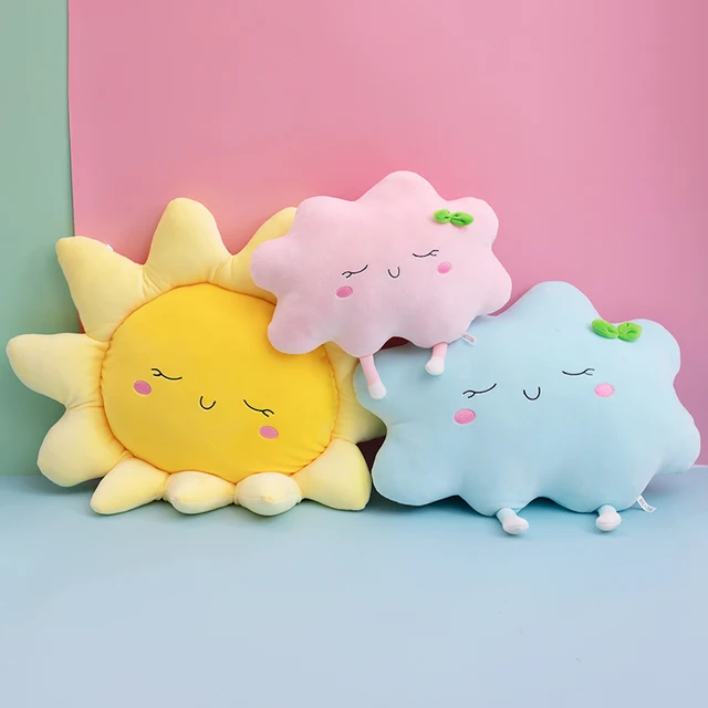 Cute Sun Cloud Plush Pillow Stuffed Soft Creative Plush Sun Cloud Toy Car Pillow Home Decor Kids Toys 1