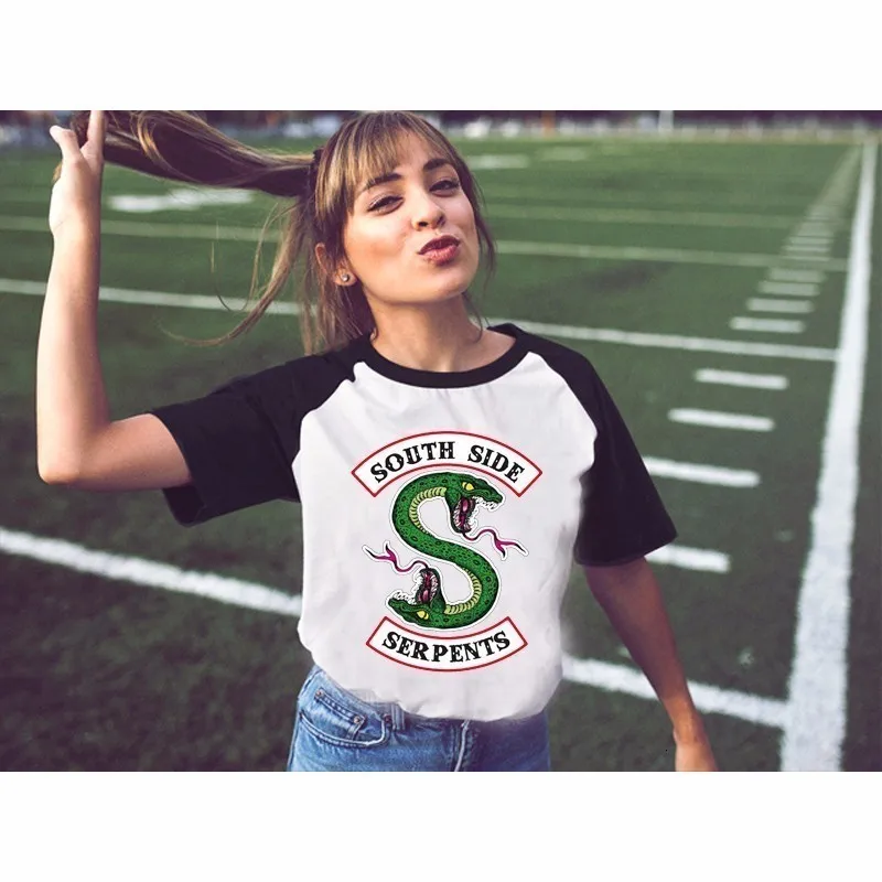 Сексуальная футболка Riverdale Jughead South Side Serpents женские футболки летний топ короткая