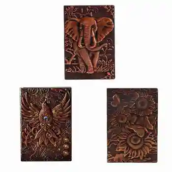

100 Sheets Vintage Relief Cover A5 Notebook Journal Elephant Retro Notepad Effect European Diary PU Leather Office Stationery