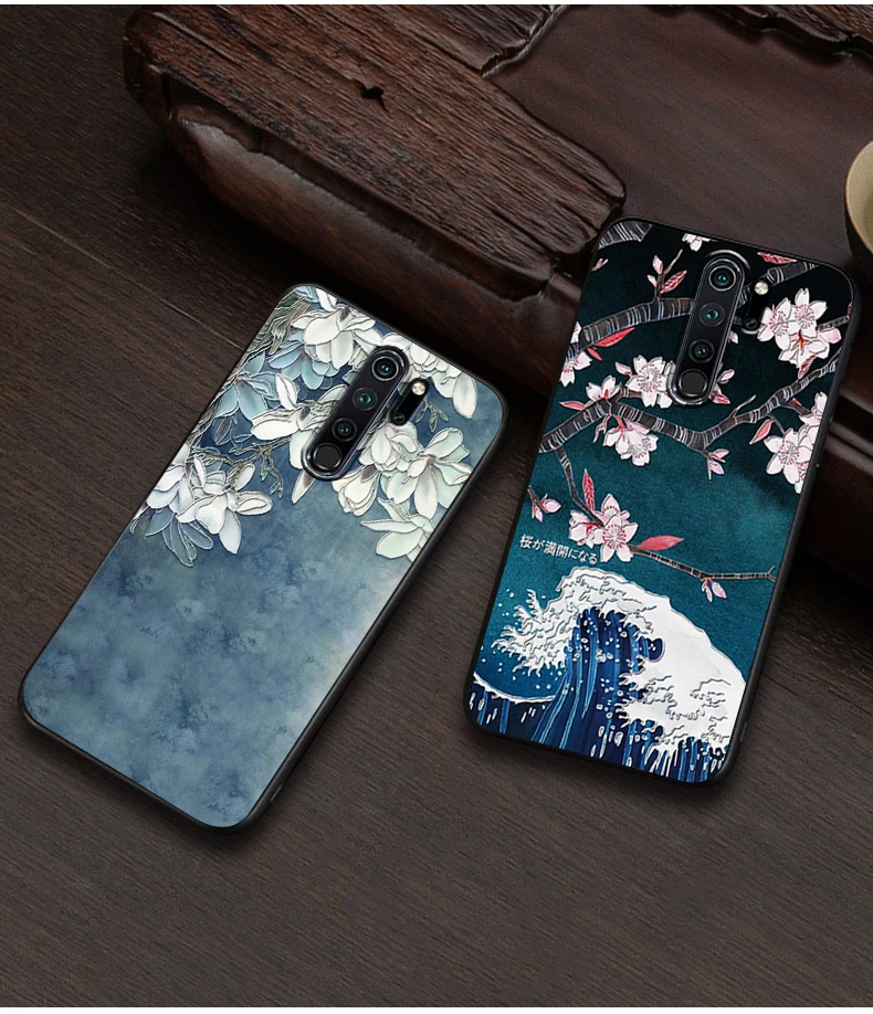 Чехол redmi note8 с тиснением в винтажном Восточно-Азиатском китайском и японском стиле для Xiaomi redmi note 8 pro, чехол с изображением Снежной Горы