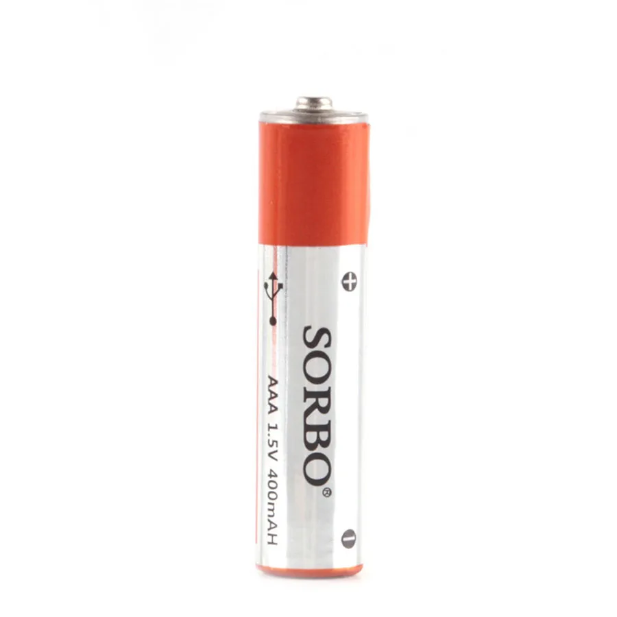 Оригинальная Аккумуляторная Батарея Sorbo USB AAA 1,5 V 400mAh быстрая зарядка Li-po качественная батарея AAA Bateria RoHS CE - Цвет: 1PCS