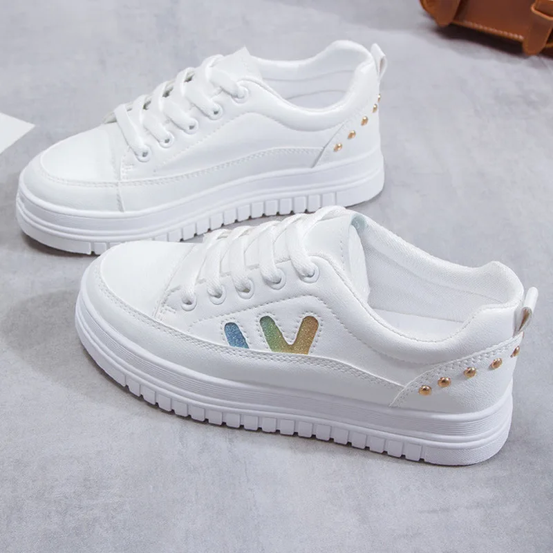 

Inside Increasing Platform Shoes Women Fashion Sneakers Spring Autumn Comfortable Casual Loafers Woman Soft Bottom White Flats