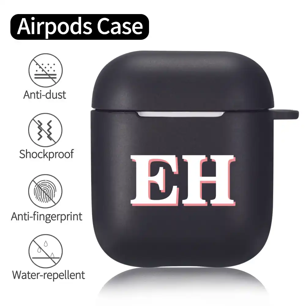 Airpods 2ケースカスタマイズ名前イニシャル手紙用ポッドソフトシリコーン高級カバーfundas Airpodsケースイヤホンアクセサリー イヤホン用アクセサリー Aliexpress