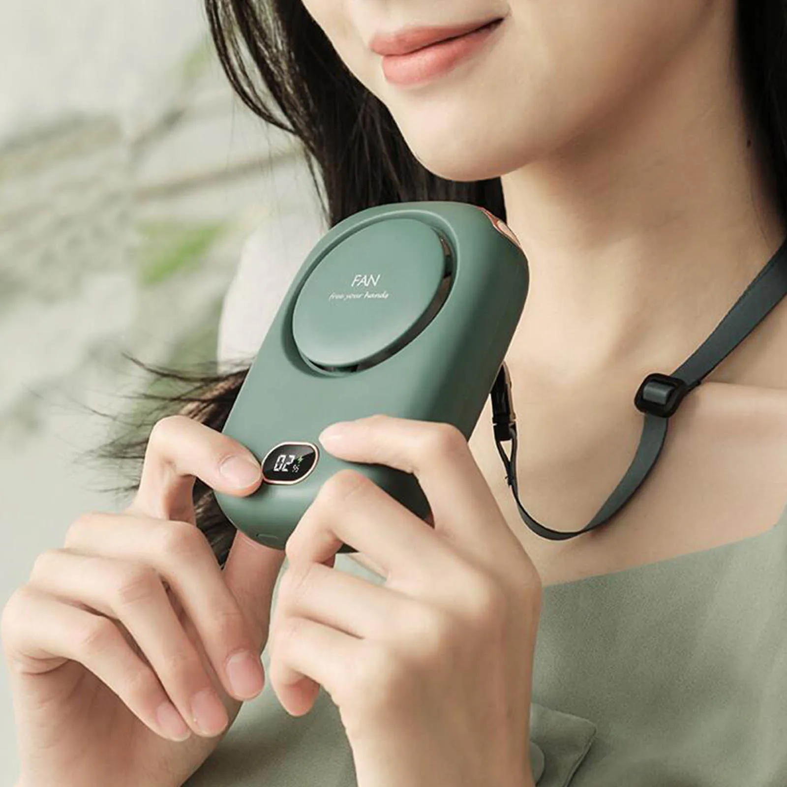 Ventilador de cuello colgante para verano ventilador recargable por USB viento fuerte sin aspas deportes al | Бытовая техника