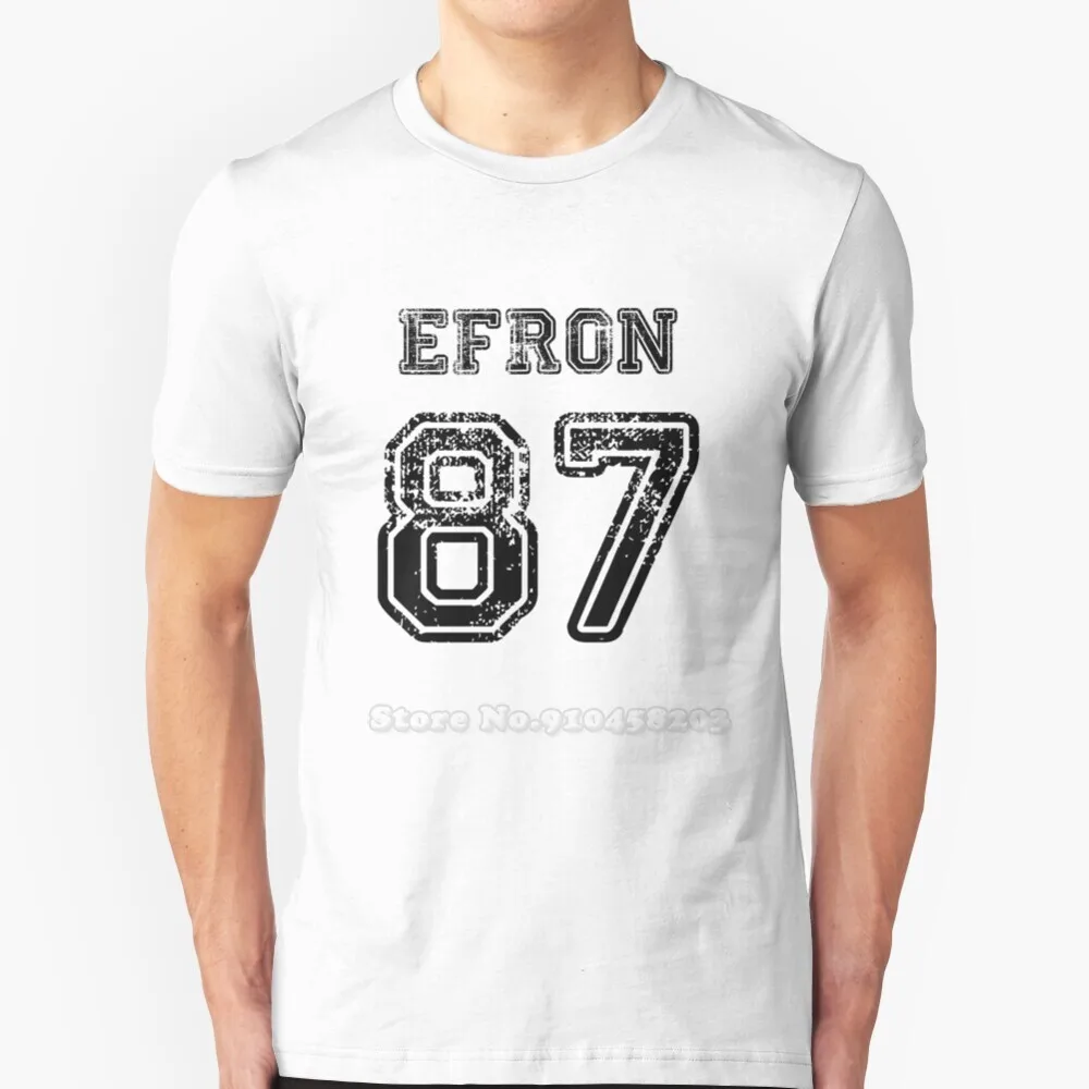 Efron 87 новая трендовая футболка для мужчин летняя Высококачественная хлопковая