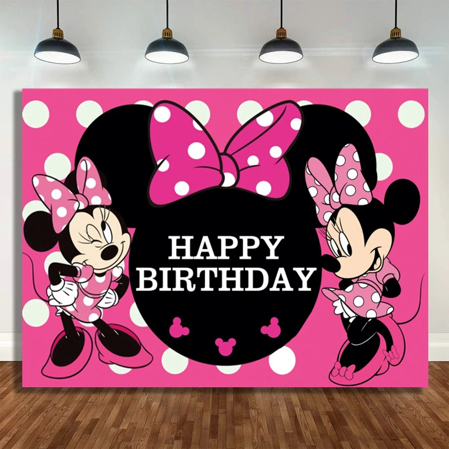 Customizable Minnie Mouse Photography Backgrounds Vinyl Cloth Photo Shootings Backdrops For Kid Baby Birthday Party Photo Studio Party Backdrops Aliexpress