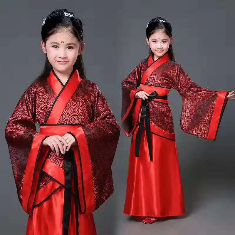 Древний китайский шезлонг; Детские карнавальные костюмы для дня рождения; красивое платье для девочек - Цвет: Коричневый