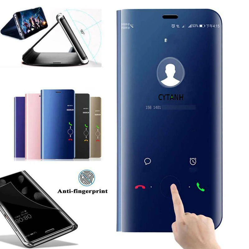 Умный зеркальный флип-чехол для Samsung Note 8 9 10 20 Plus S7 Edge чехол Galaxy S10 S9 S8 S20 Ultra S10E