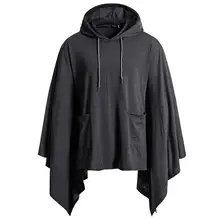 Мужские толстовки с капюшоном в стиле хип-хоп, мужские плащи с длинными рукавами, верхняя одежда, осенняя накидка с капюшоном, ветровка, Мужская накидка, большой размер