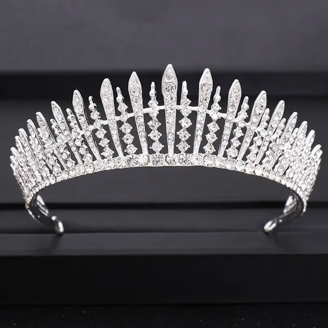 Wedding Crown Hair Jewelry Bridal  Hair Accessories Women Baroque Crown Rhinestones Crystal Tiaras Bride QueenParty Crowns Gift Silver