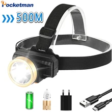 

200W High Power LED Headlamp USB Rechargeable Headlight Built-in Battery Head Lamp Waterproof Head Torch Head Light