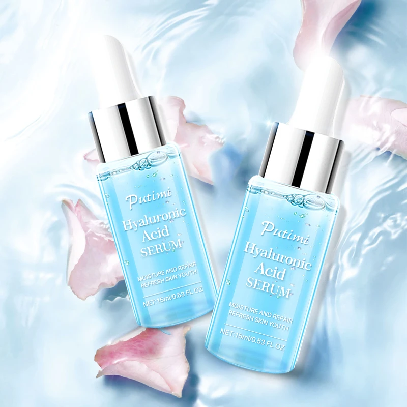 

PUTIMI Hyaluronic Acid Shrink Pore Serum Moisturizing Hydrating Essence Whitening Face Serum Anti-Aging Repair Skin Care 15ml