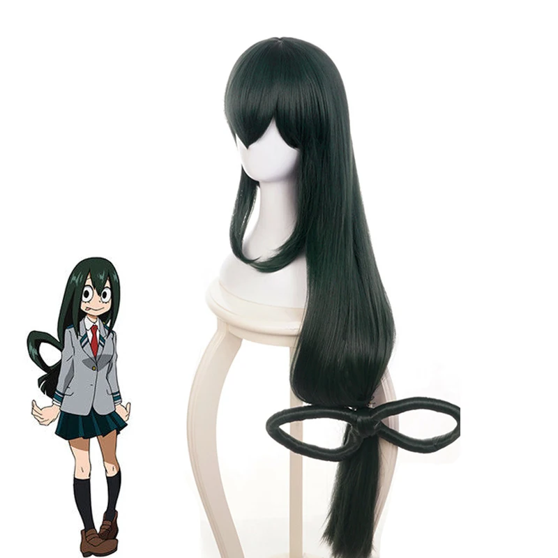 Boku no Hero Academia Tsuyu Asui темно зеленый длинный парик карнавальный костюм My