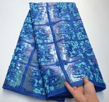 

African Organza Lace Fabric With Sequins Nigerian French Tulle Lace Fabric High Quality Sequined For Wedding Dress TV5-65