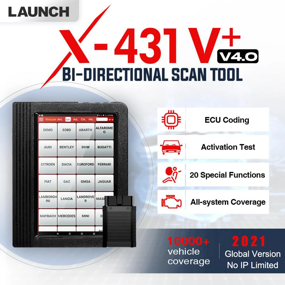 Launch X431 V + plus 10 &quotV4.0 диагностический инструмент obd2 сканер глобальная версия bluetooth