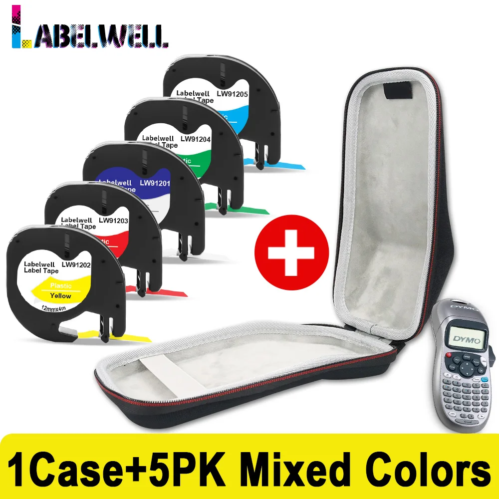 Labelwell Eva Label Maker Case Carregando Caixa de Armazenamento Adequado para Dymo Letratag Lt100h Lt100h lt 91201 91202 12267